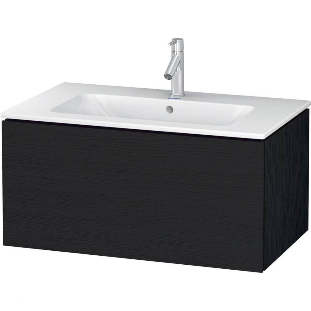 L-Cube One Drawer Wall-Mount Vanity Unit Oak Black