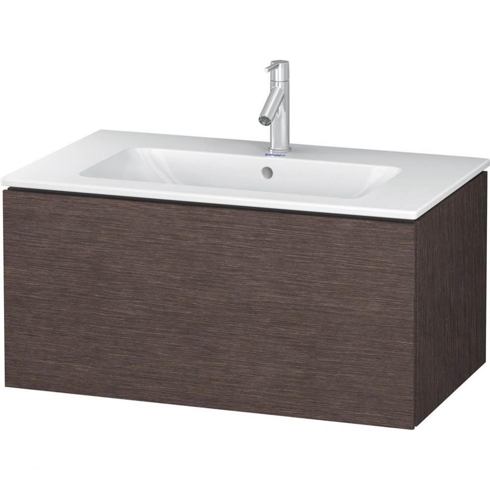 L-Cube One Drawer Wall-Mount Vanity Unit Dark Brushed Oak