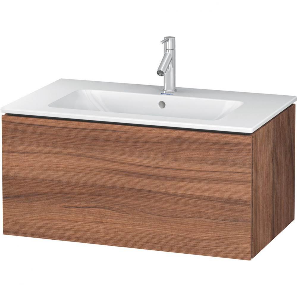 L-Cube One Drawer Wall-Mount Vanity Unit Walnut