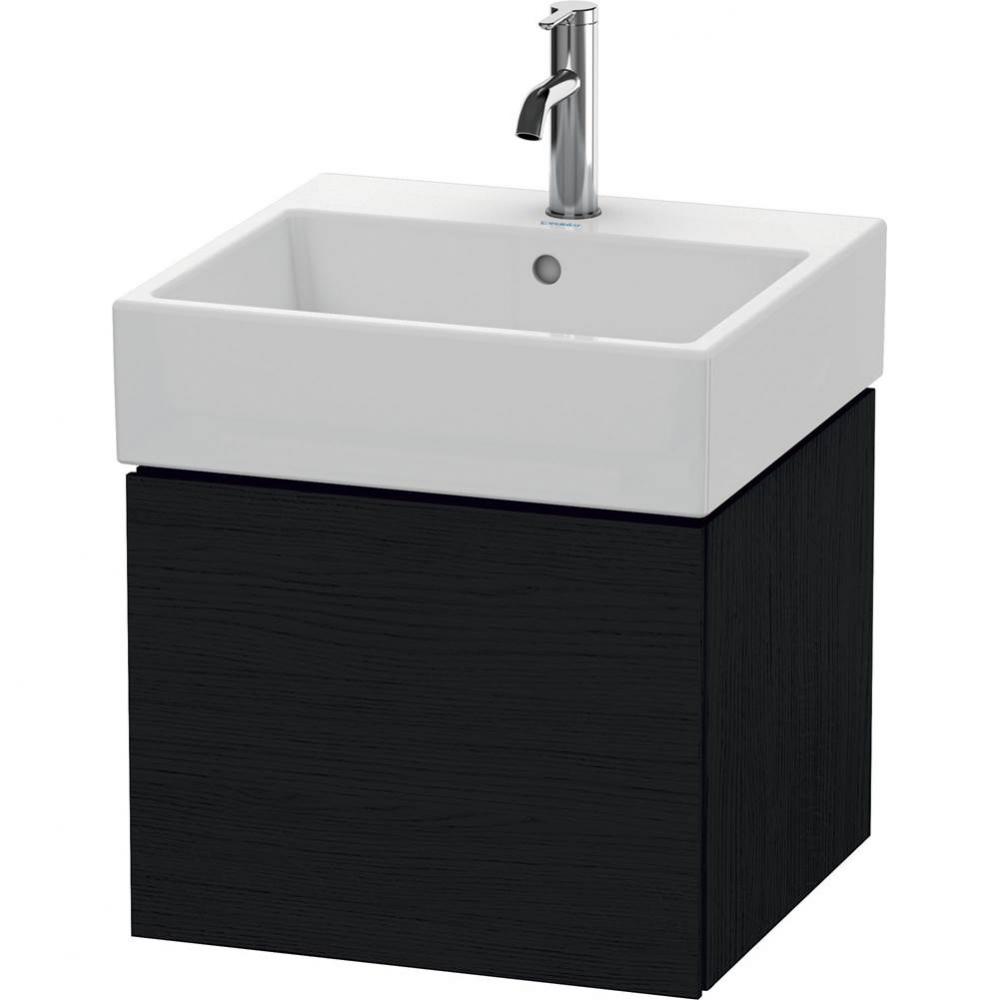 L-Cube One Drawer Wall-Mount Vanity Unit Oak Black