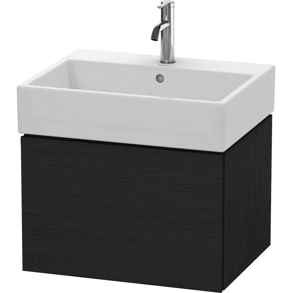 L-Cube One Drawer Wall-Mount Vanity Unit Oak Black