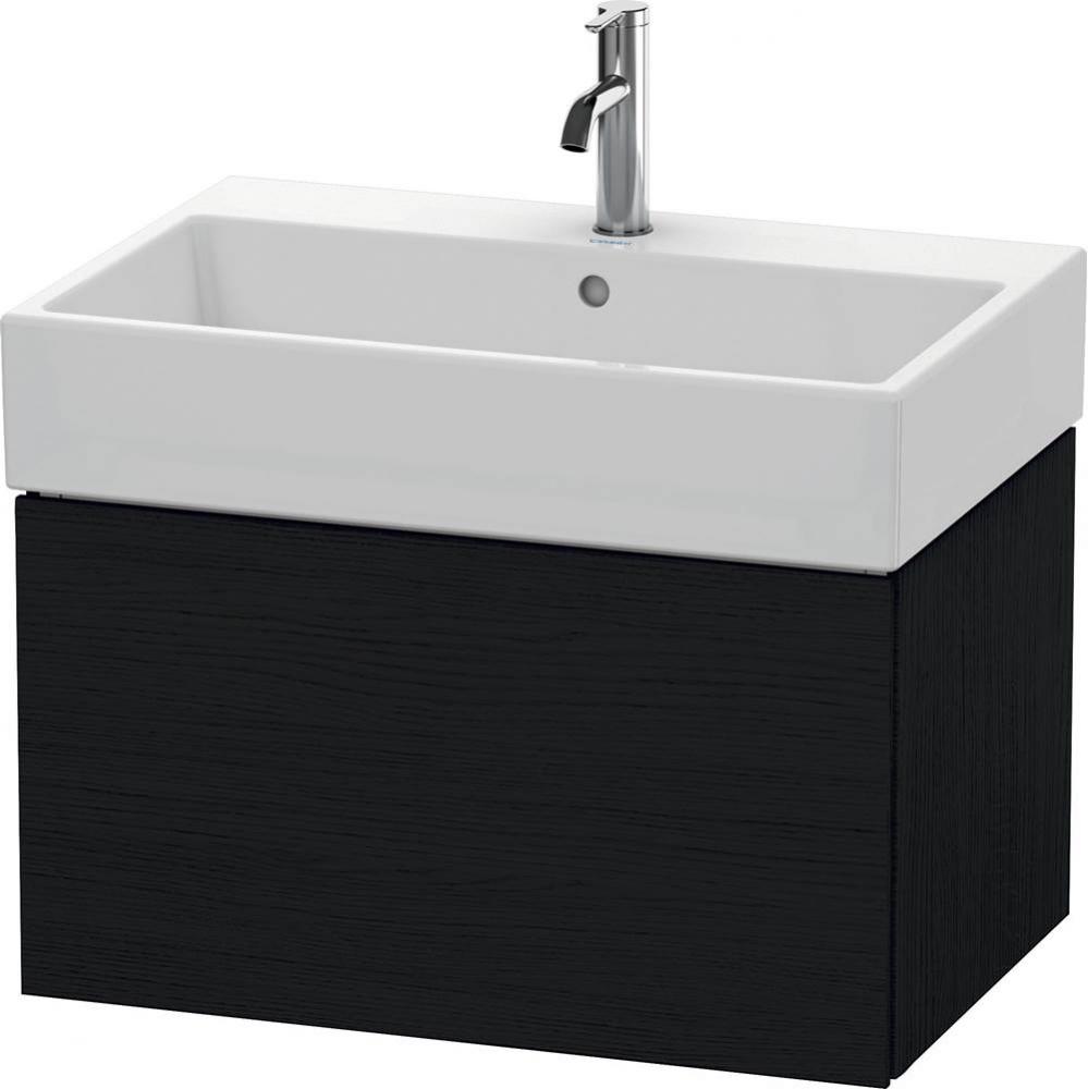 L-Cube One Drawer Wall-Mount Vanity Unit Oak Black