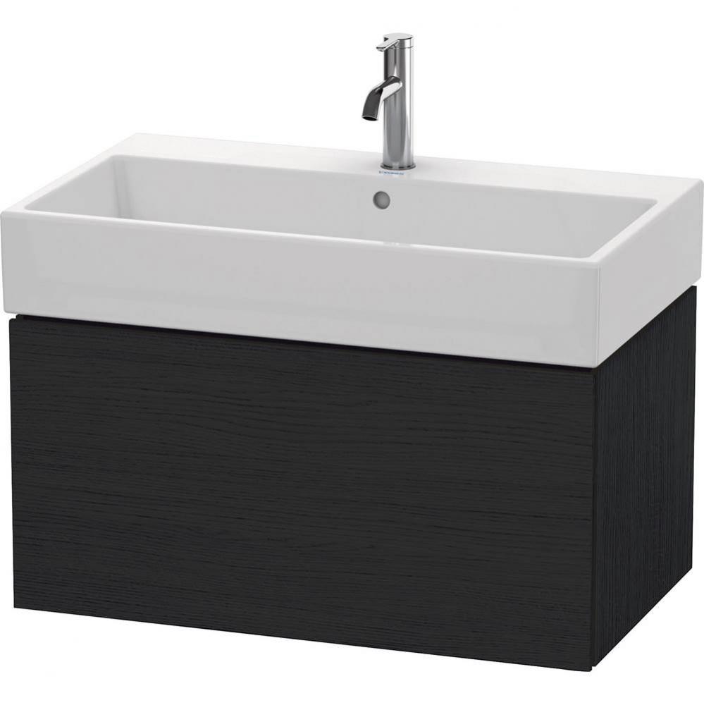 L-Cube One Drawer Wall-Mount Vanity Unit Oak Black