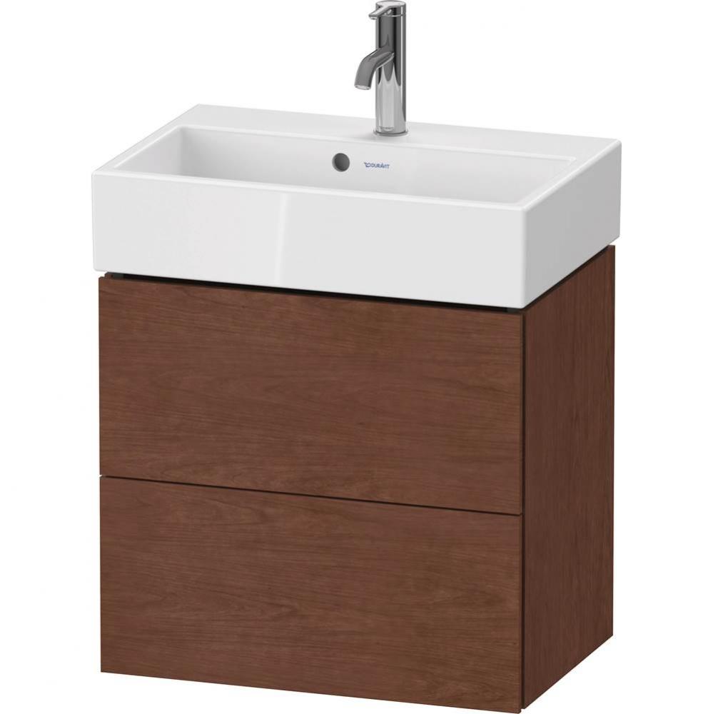 L-Cube Two Drawer Wall-Mount Vanity Unit American Walnut