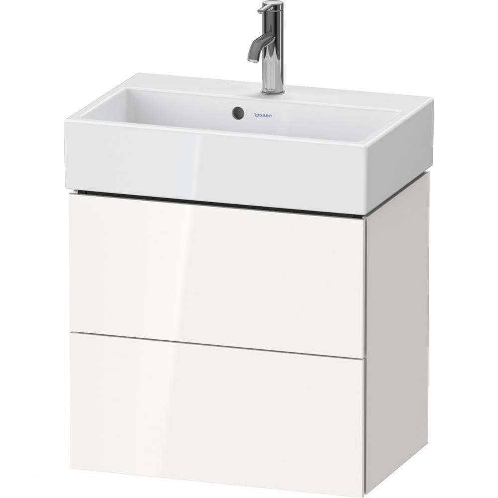 L-Cube Two Drawer Wall-Mount Vanity Unit White