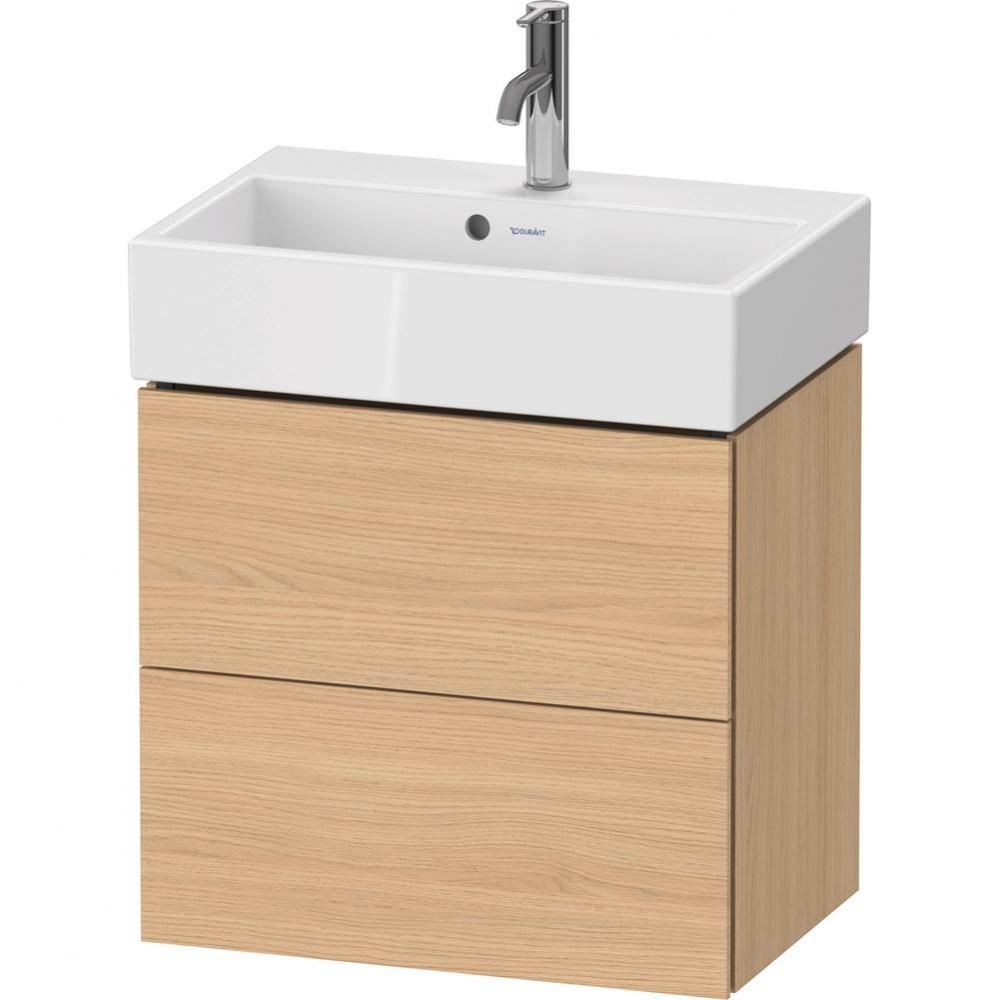 L-Cube Two Drawer Wall-Mount Vanity Unit Natural Oak