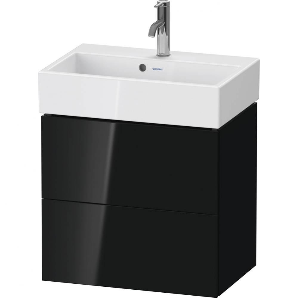 L-Cube Two Drawer Wall-Mount Vanity Unit Black