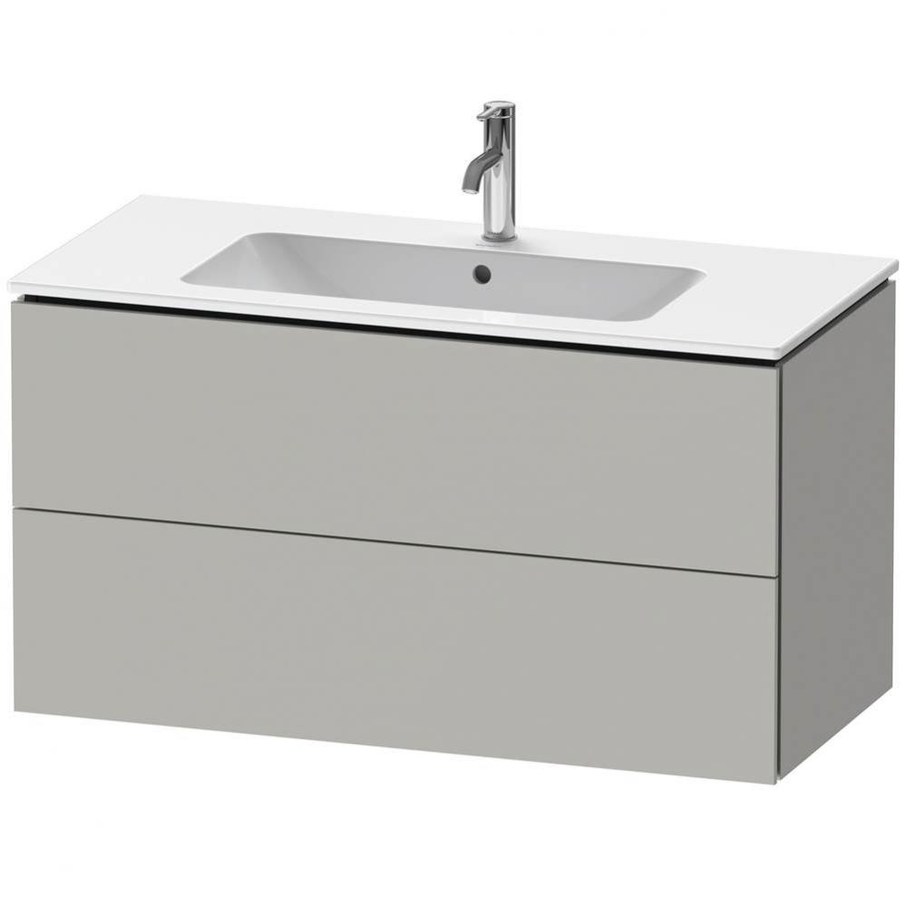 L-Cube Two Drawer Wall-Mount Vanity Unit Concrete Gray