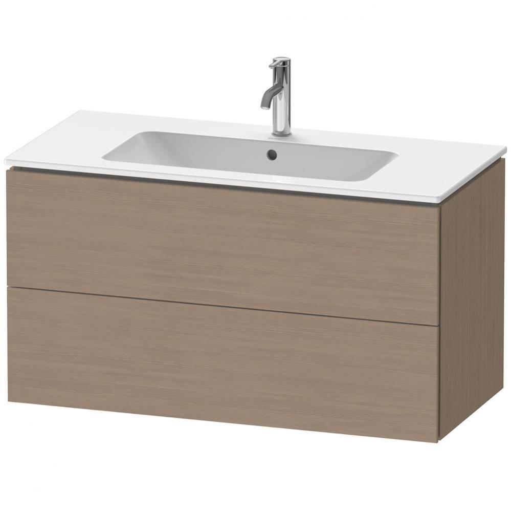 L-Cube Two Drawer Wall-Mount Vanity Unit Oak Terra