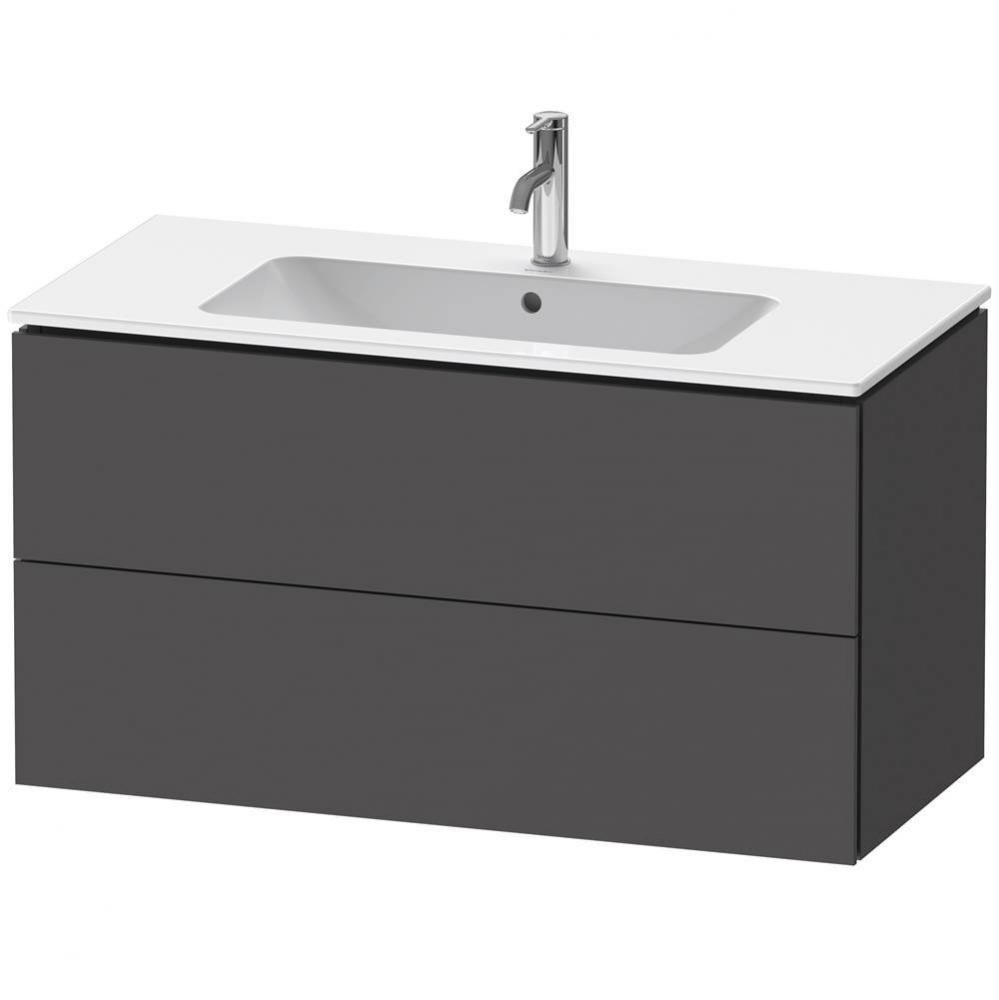 L-Cube Two Drawer Wall-Mount Vanity Unit Graphite