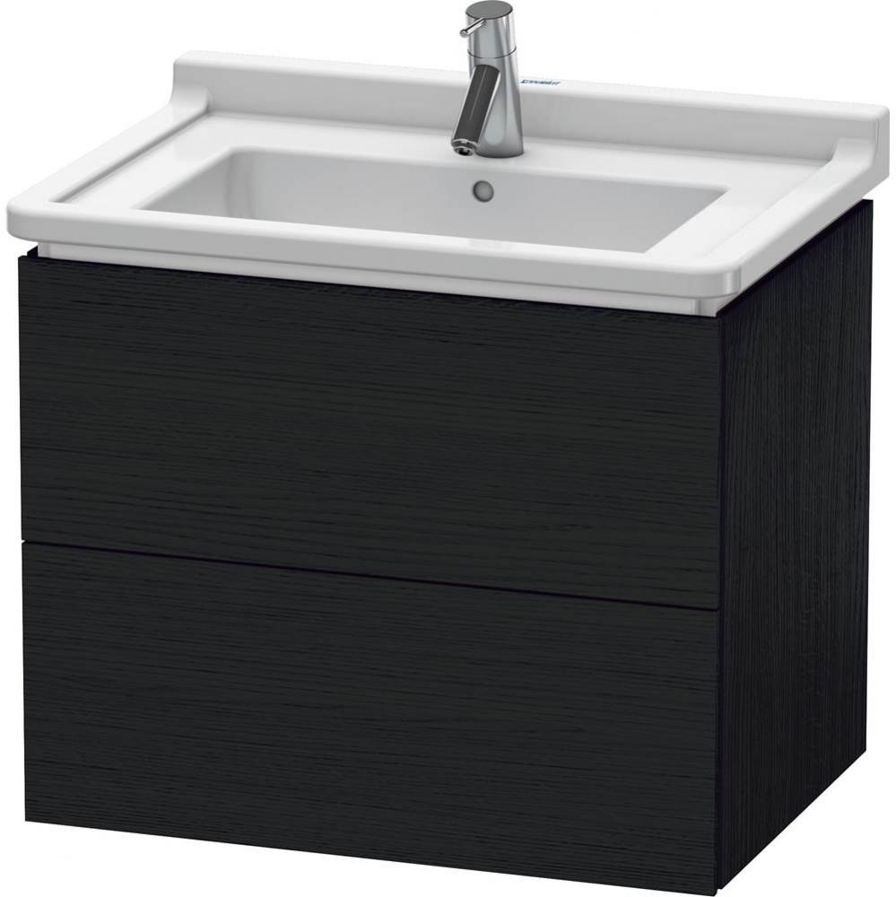 L-Cube Two Drawer Wall-Mount Vanity Unit Oak Black