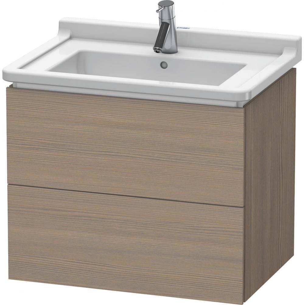 L-Cube Two Drawer Wall-Mount Vanity Unit Oak Terra