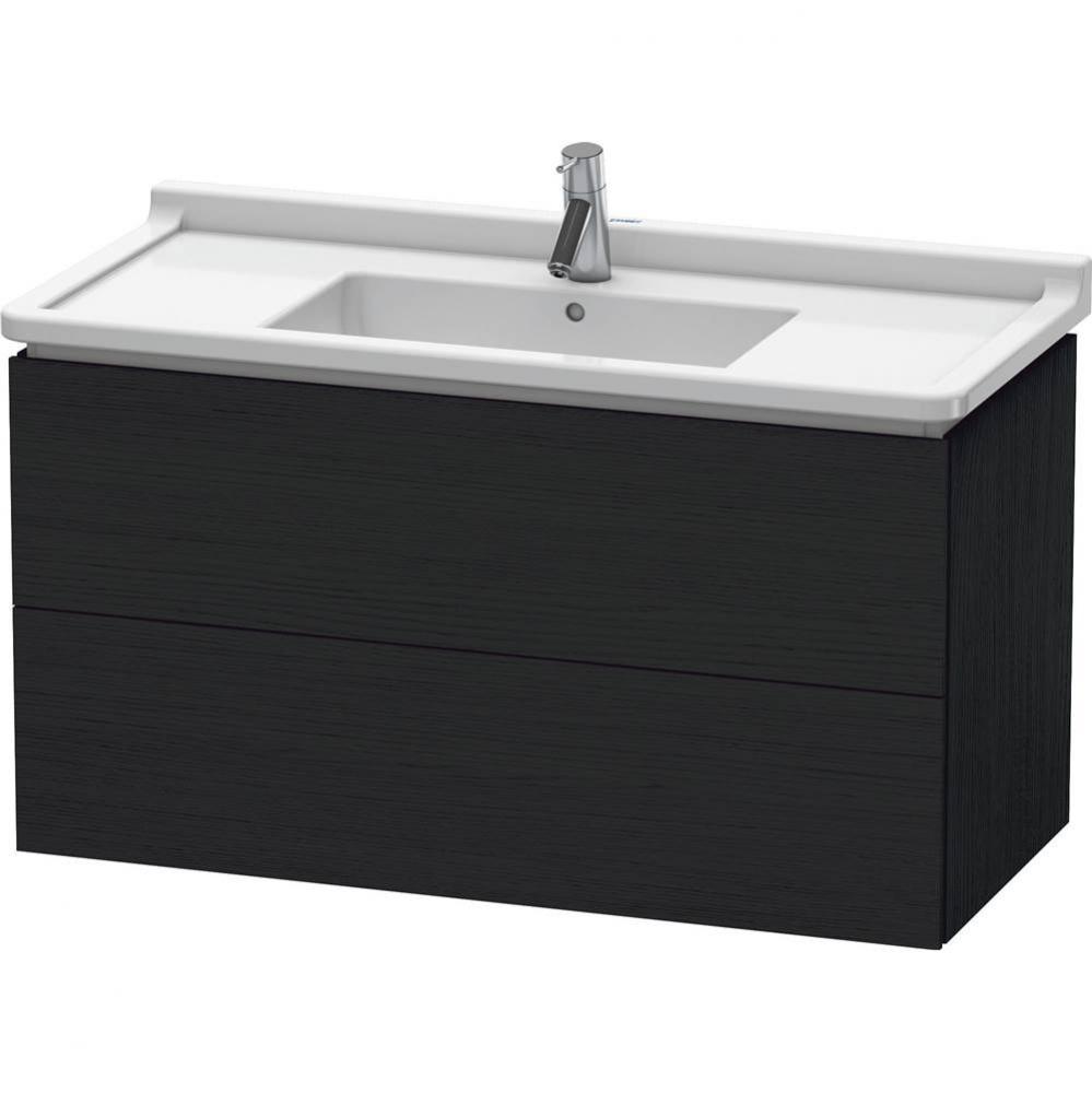 L-Cube Two Drawer Wall-Mount Vanity Unit Oak Black