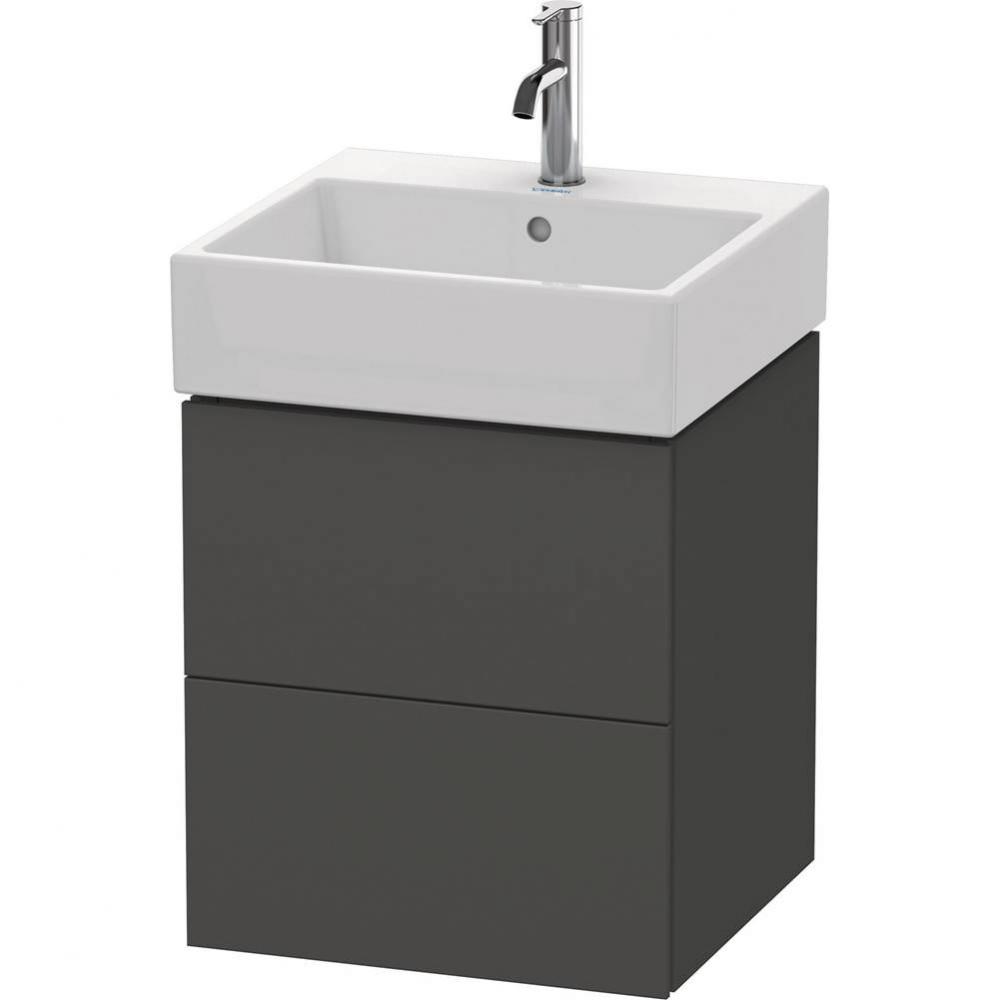 L-Cube Two Drawer Wall-Mount Vanity Unit Graphite