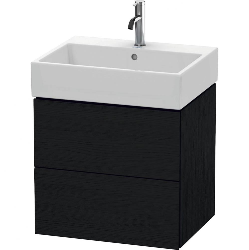 L-Cube Two Drawer Wall-Mount Vanity Unit Oak Black