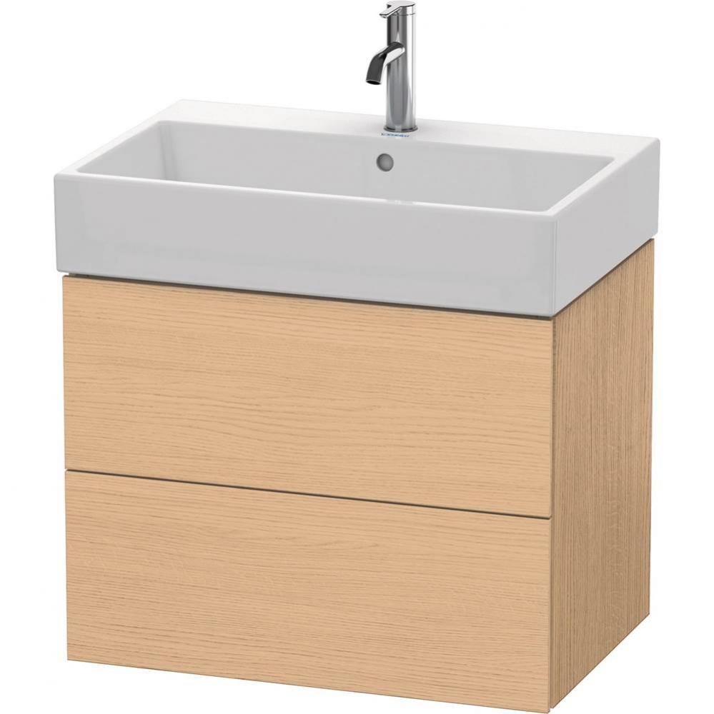 L-Cube Two Drawer Wall-Mount Vanity Unit Natural Oak