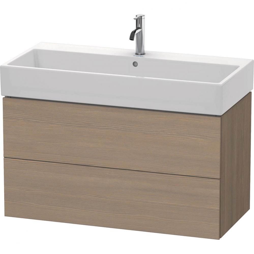 L-Cube Two Drawer Wall-Mount Vanity Unit Oak Terra