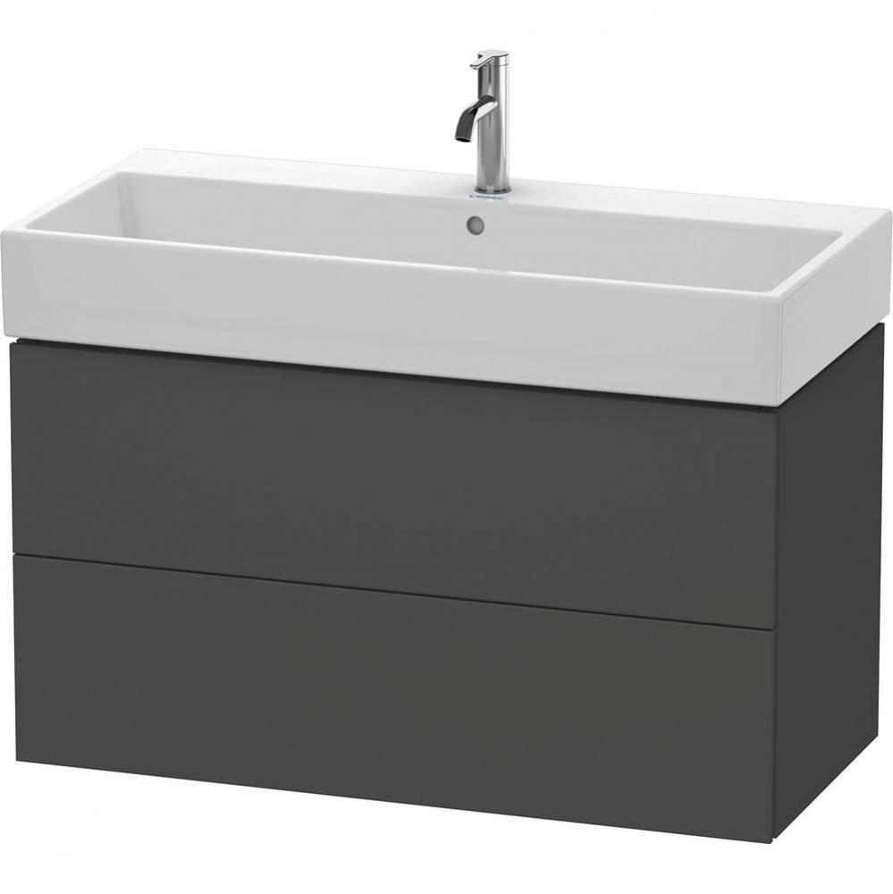 L-Cube Two Drawer Wall-Mount Vanity Unit Graphite