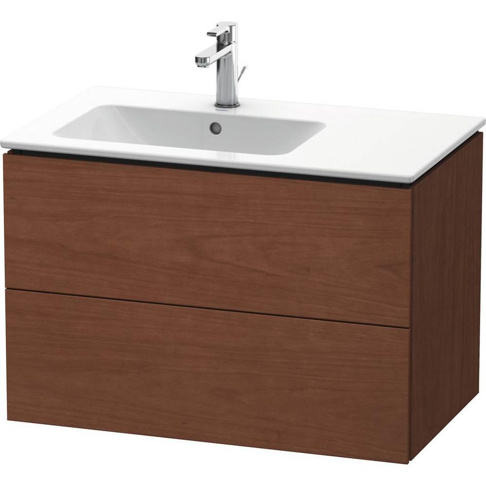 L-Cube Two Drawer Wall-Mount Vanity Unit American Walnut