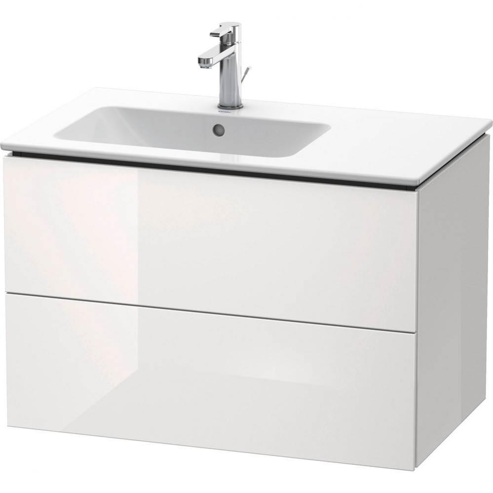 L-Cube Two Drawer Wall-Mount Vanity Unit White