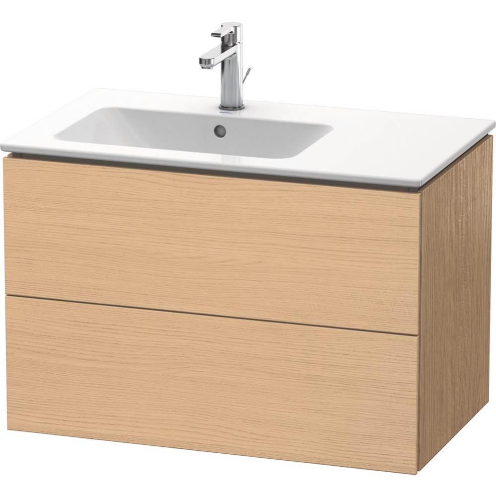 L-Cube Two Drawer Wall-Mount Vanity Unit Natural Oak