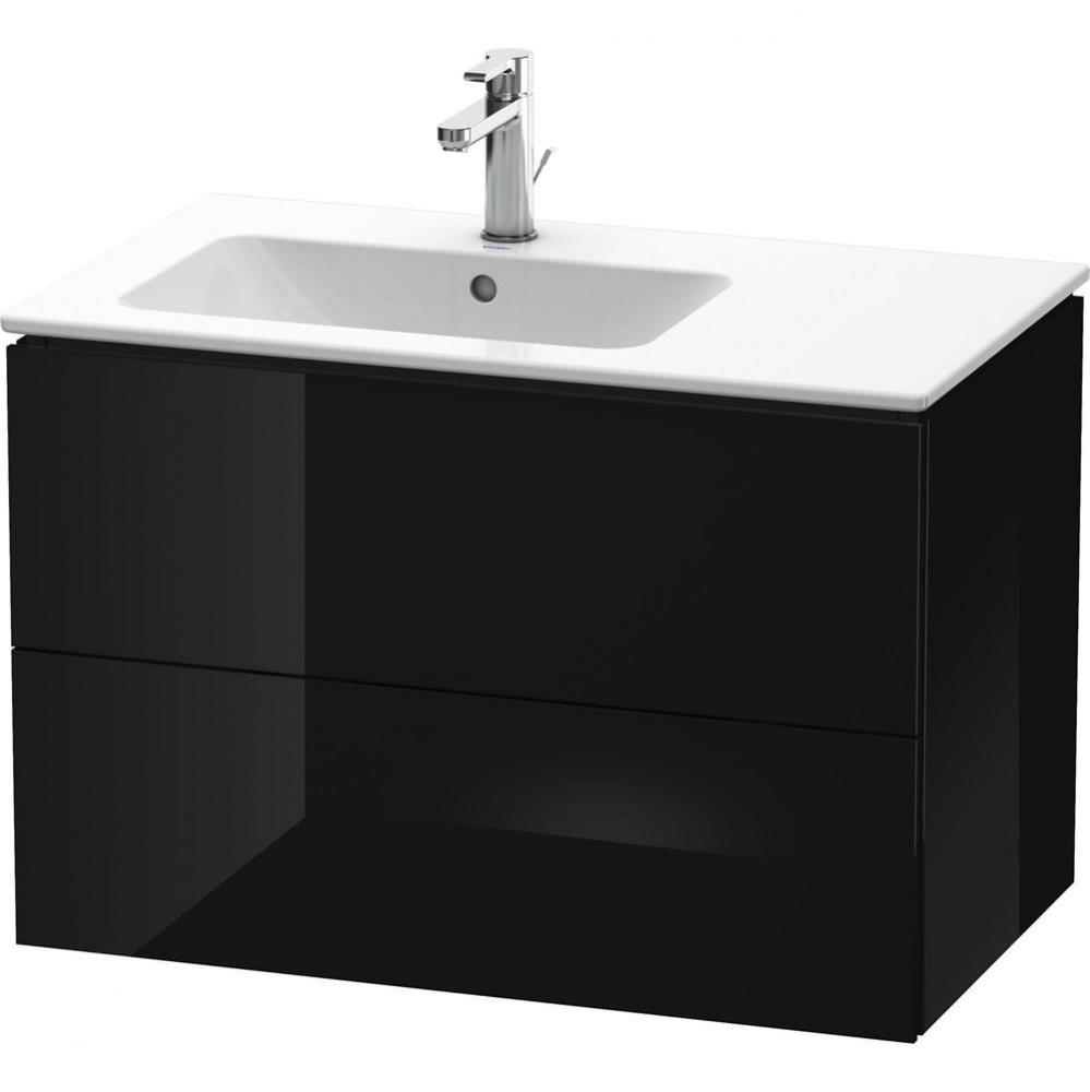 L-Cube Two Drawer Wall-Mount Vanity Unit Black