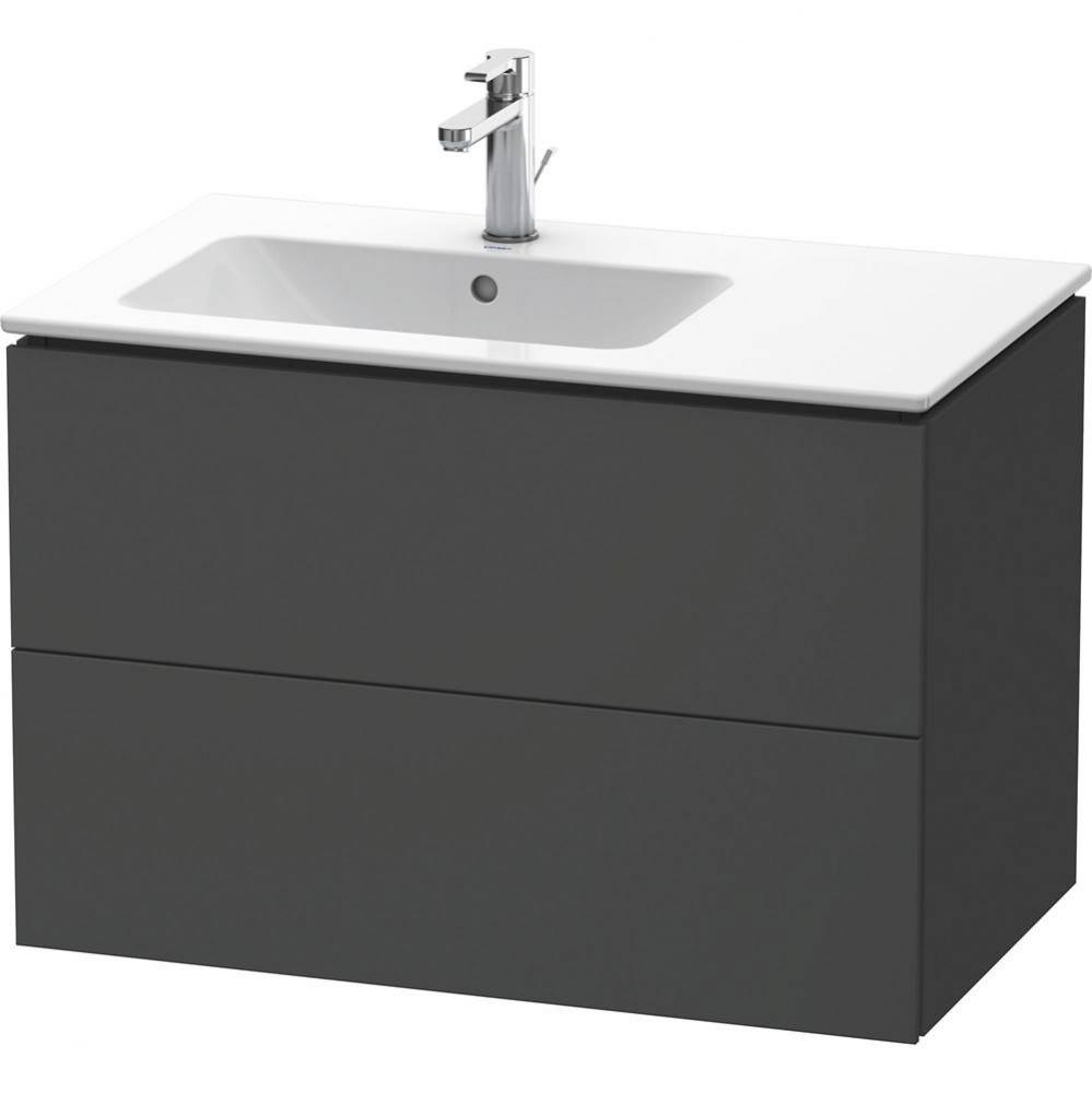 L-Cube Two Drawer Wall-Mount Vanity Unit Graphite