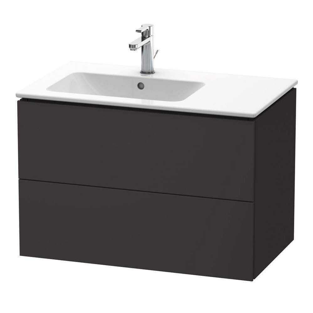 L-Cube Two Drawer Wall-Mount Vanity Unit Graphite