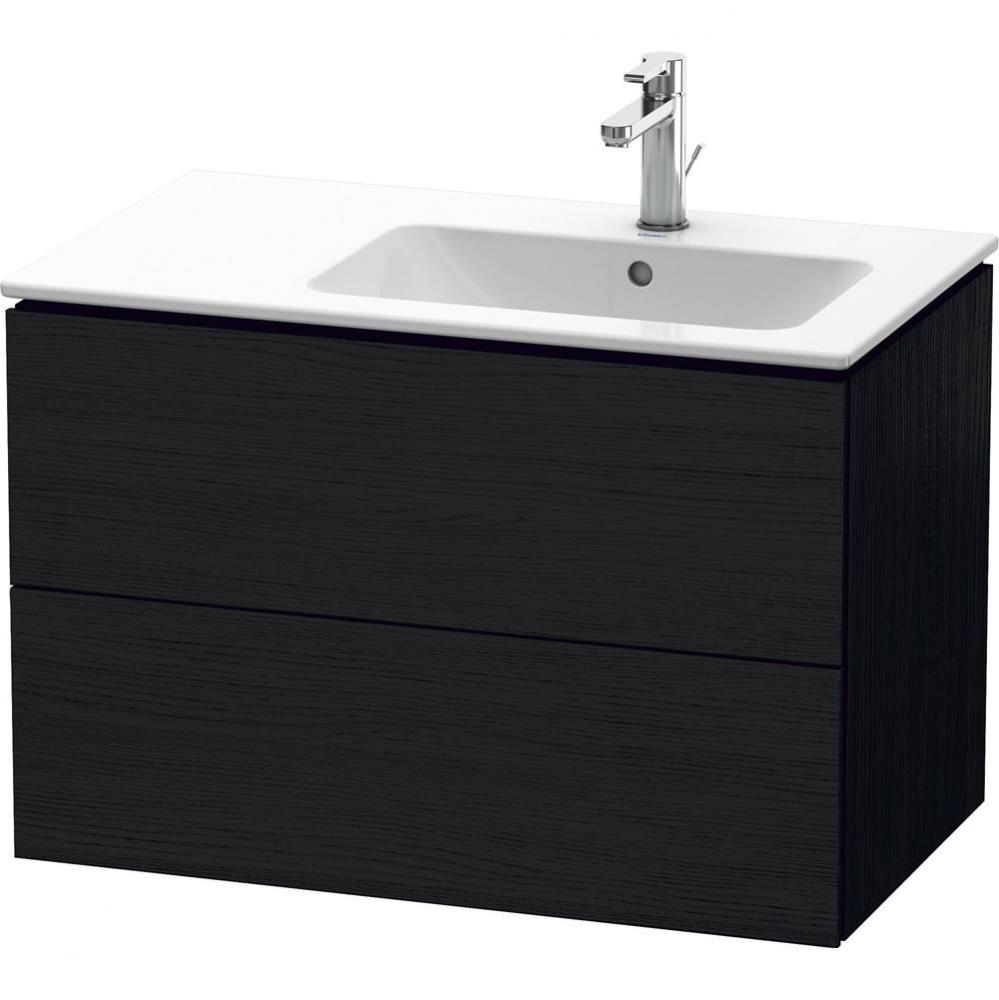 L-Cube Two Drawer Wall-Mount Vanity Unit Oak Black