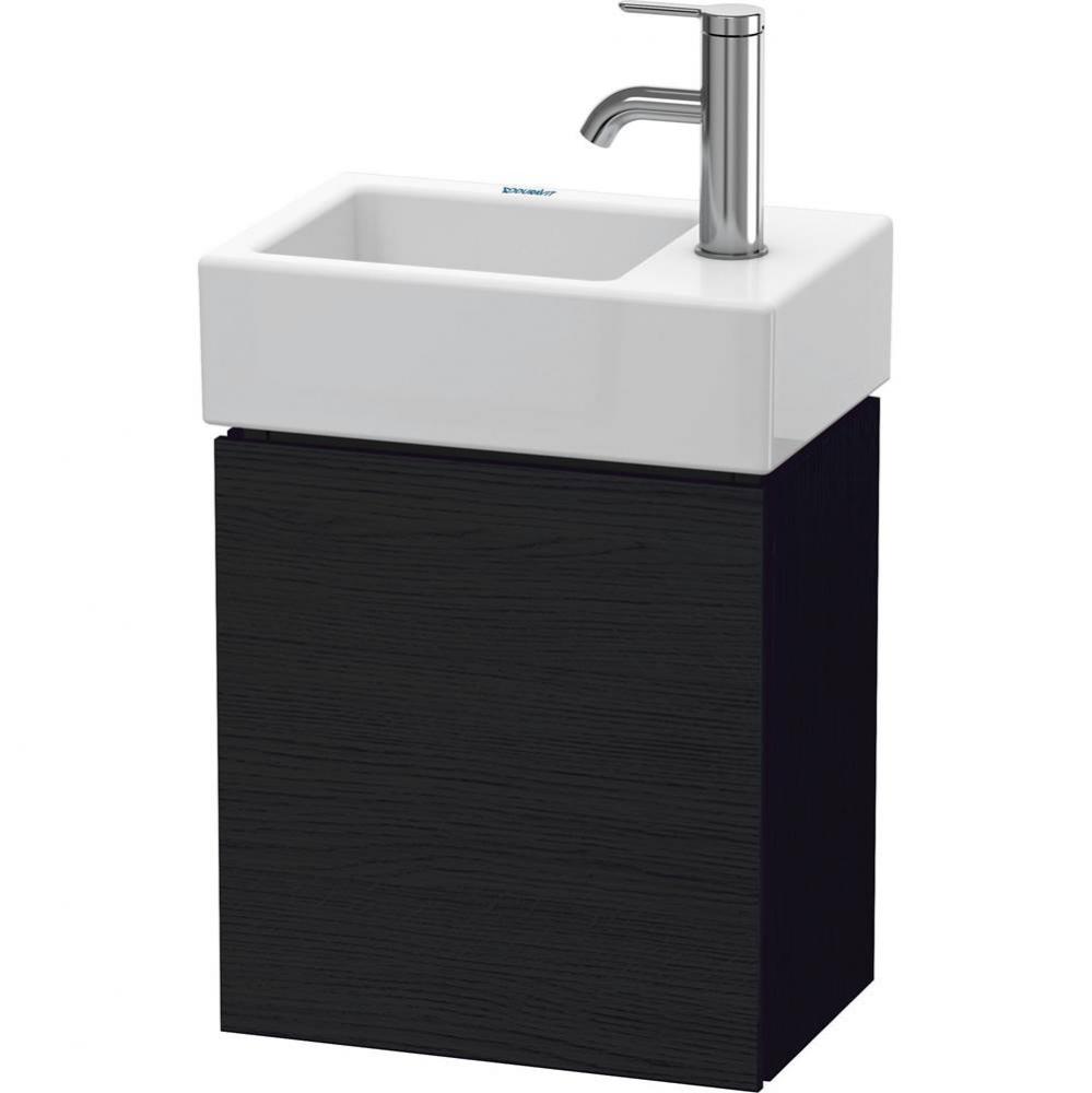 L-Cube One Door Wall-Mount Vanity Unit Oak Black