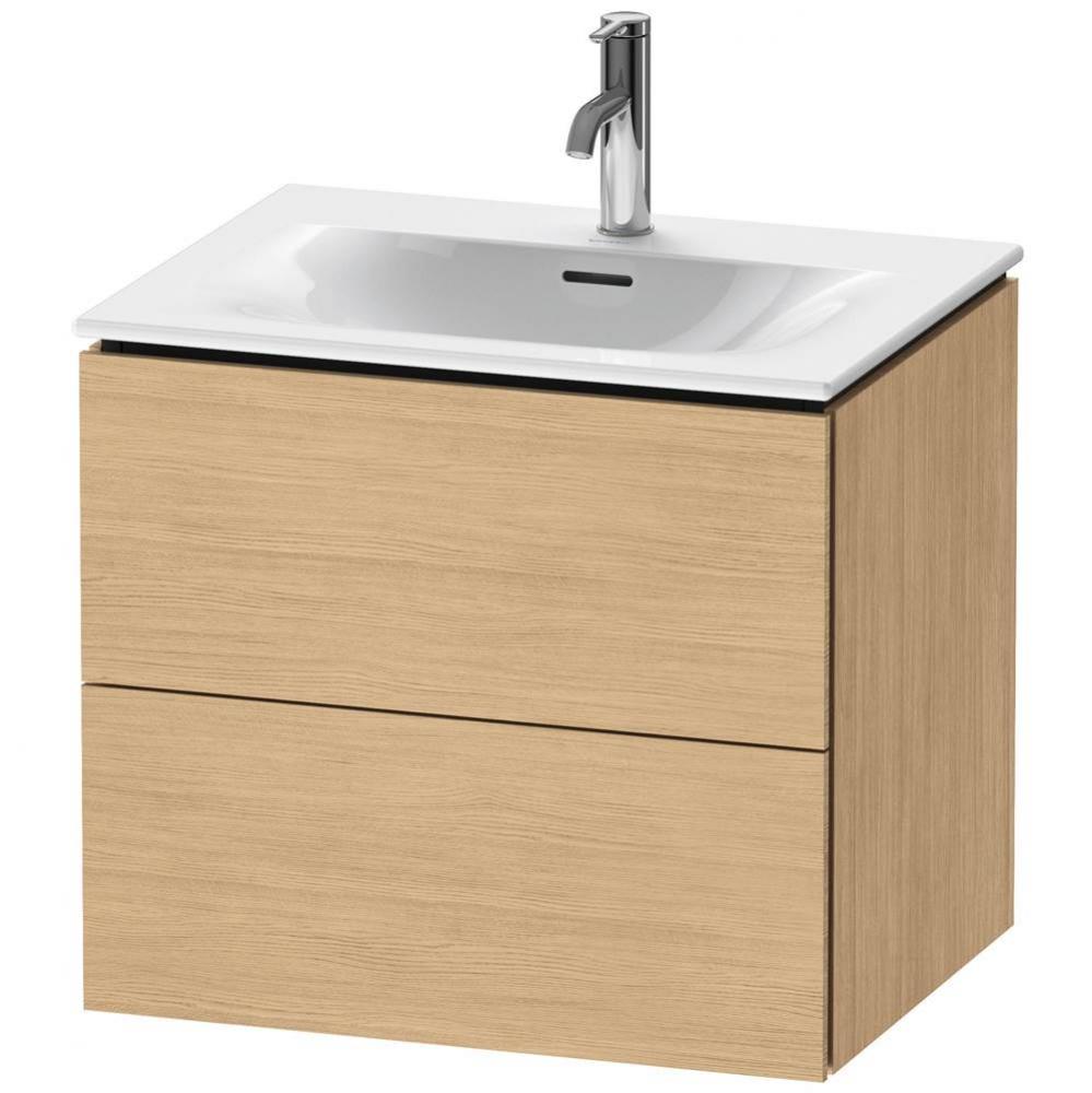 L-Cube Two Drawer Wall-Mount Vanity Unit Natural Oak