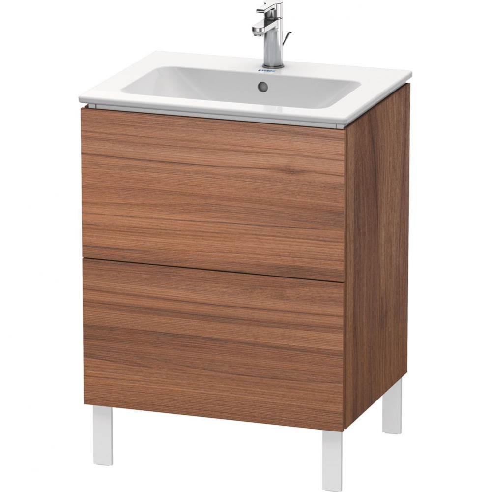 L-Cube Two Drawer Floorstanding Vanity Unit Walnut