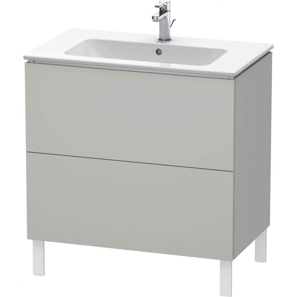 L-Cube Two Drawer Floorstanding Vanity Unit Concrete Gray