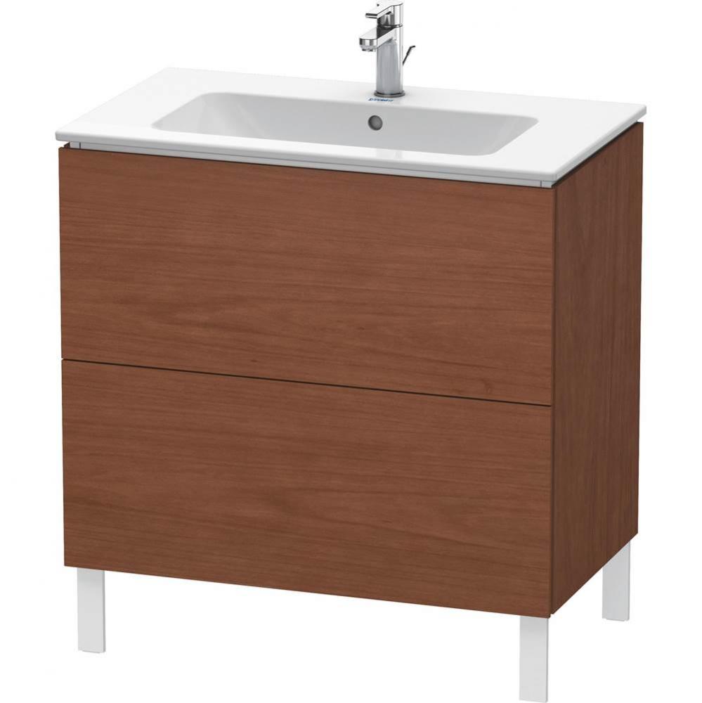 L-Cube Two Drawer Floorstanding Vanity Unit American Walnut