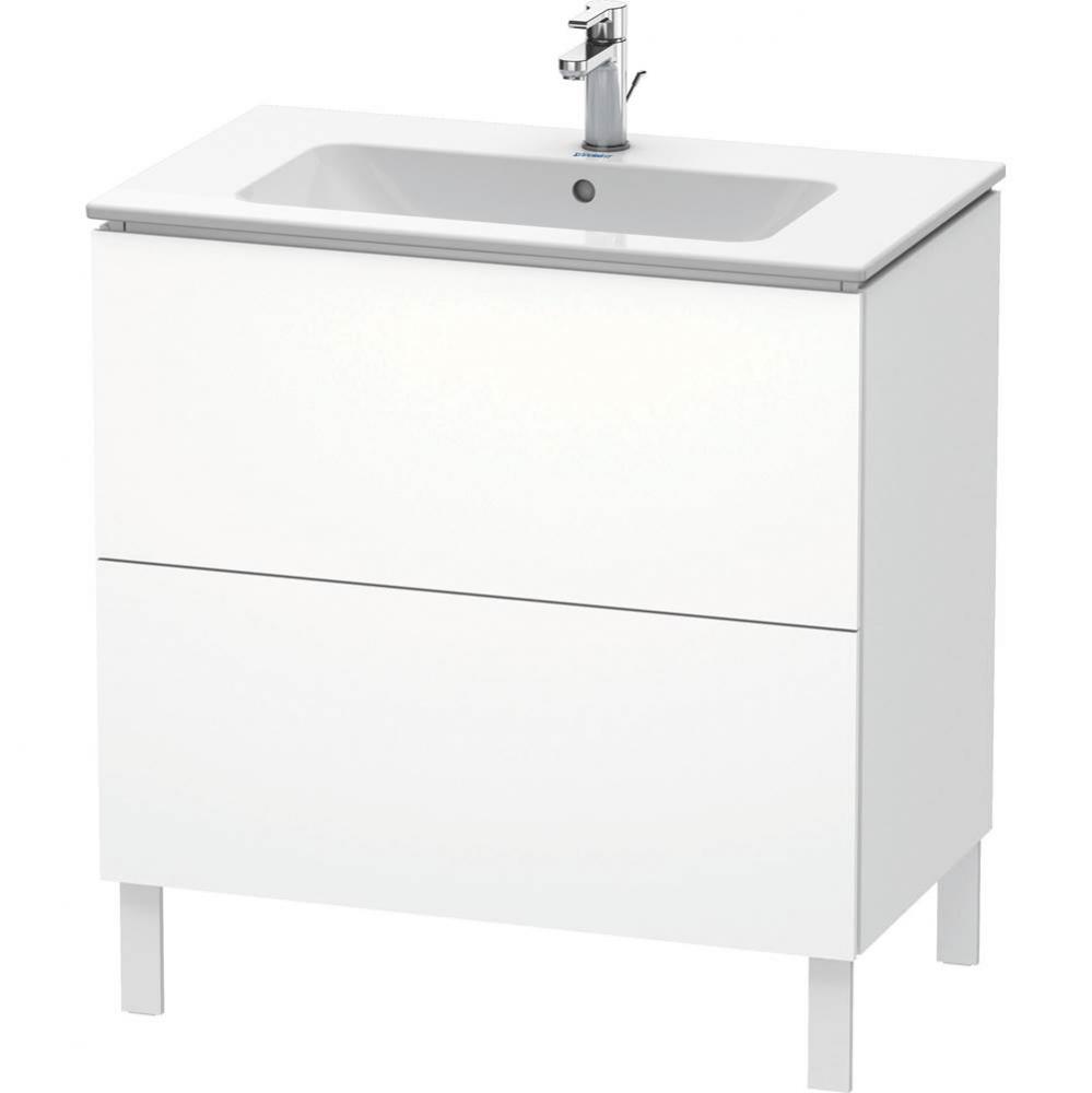 L-Cube Two Drawer Floorstanding Vanity Unit White