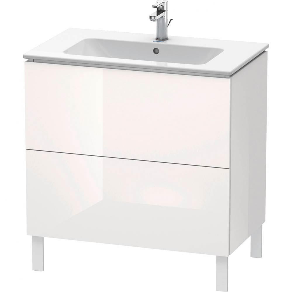 L-Cube Two Drawer Floorstanding Vanity Unit White