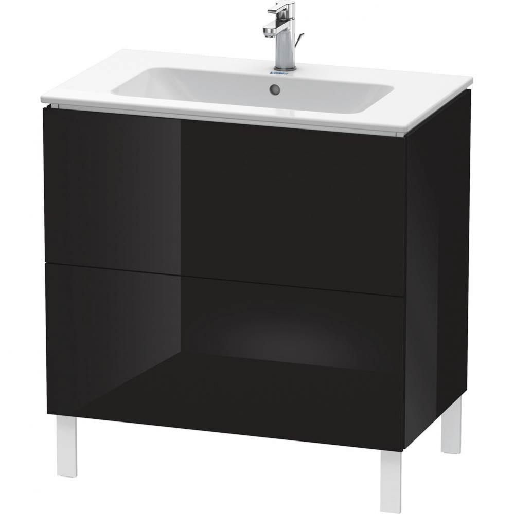 L-Cube Two Drawer Floorstanding Vanity Unit Black