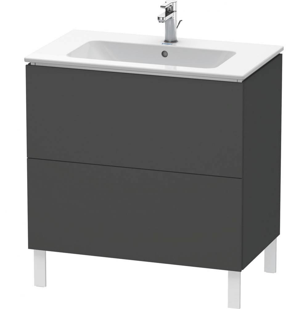 L-Cube Two Drawer Floorstanding Vanity Unit Graphite