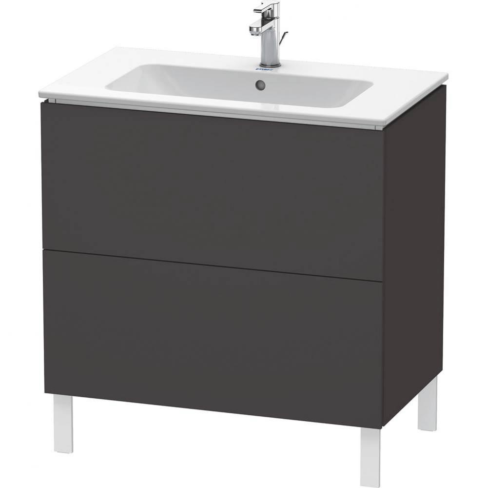 L-Cube Two Drawer Floorstanding Vanity Unit Graphite