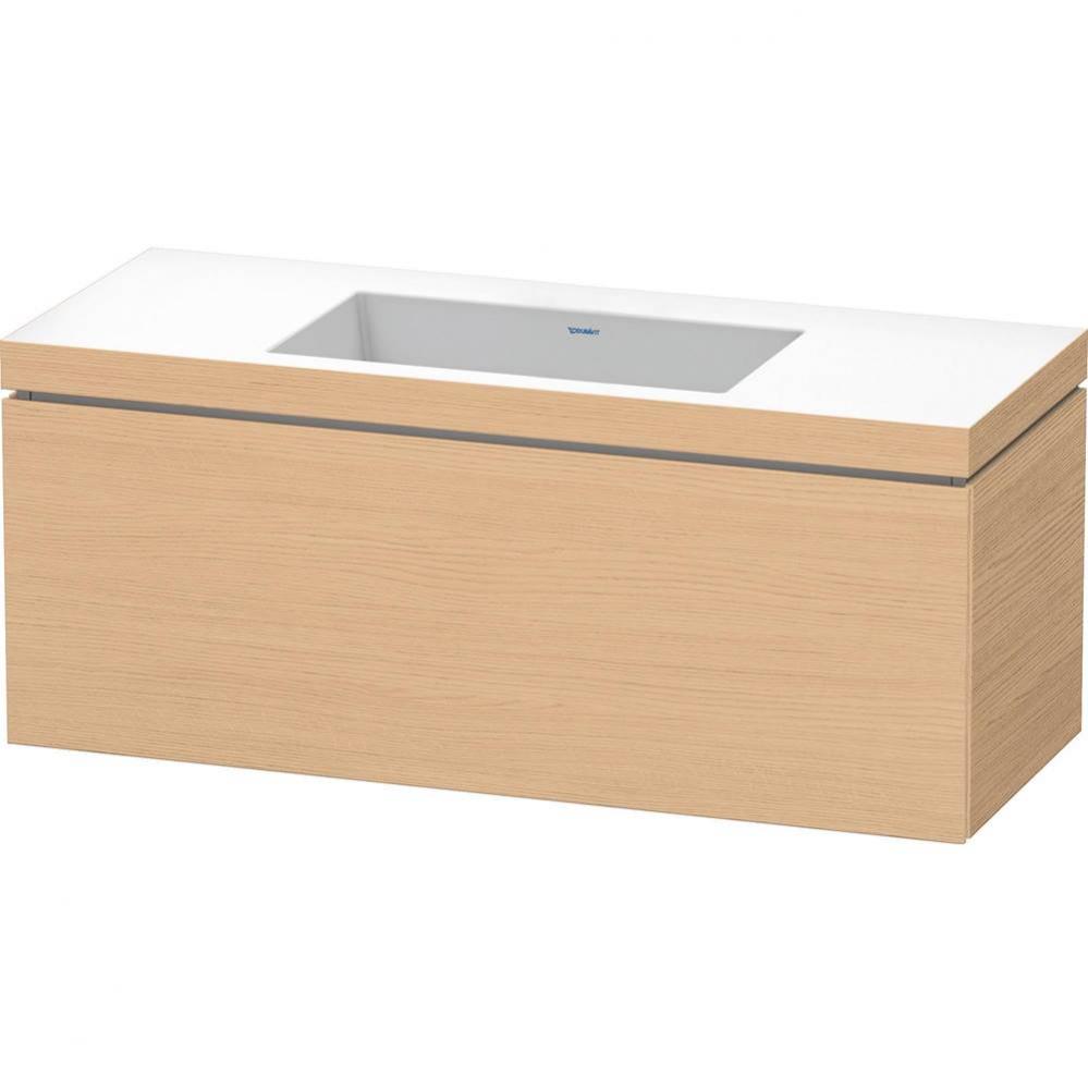 L-Cube One Drawer C-Bonded Wall-Mount Vanity Kit Natural Oak