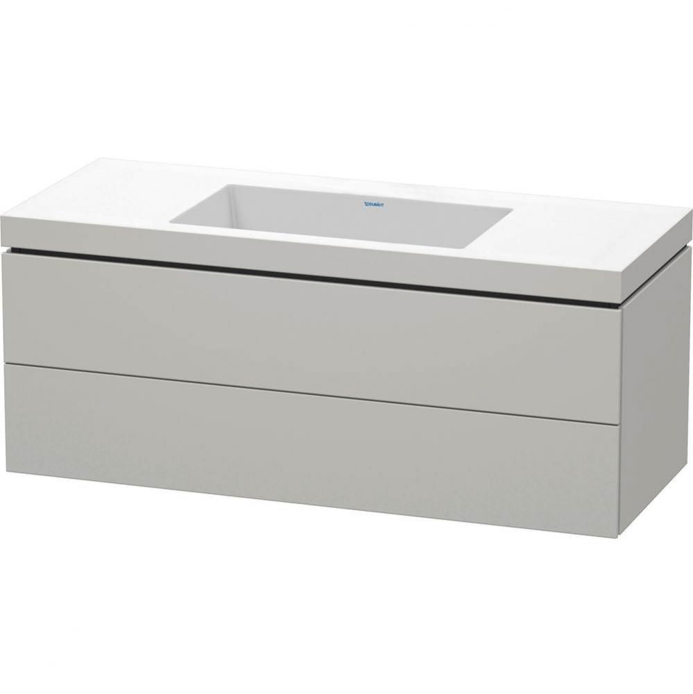 L-Cube Two Drawer C-Bonded Wall-Mount Vanity Kit Concrete Gray