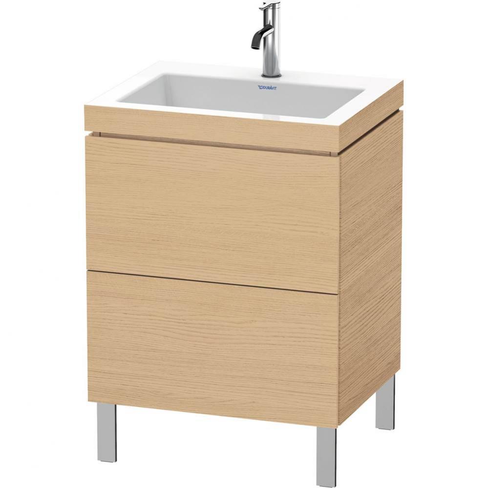 L-Cube Two Drawer C-Bonded Floorstanding Vanity Kit Natural Oak