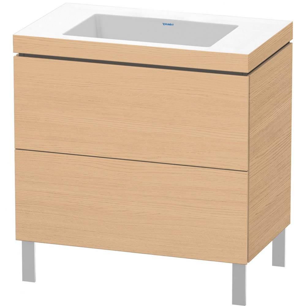 L-Cube Two Drawer C-Bonded Floorstanding Vanity Kit Natural Oak