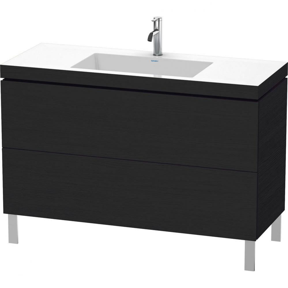 L-Cube Two Drawer C-Bonded Floorstanding Vanity Kit Oak Black