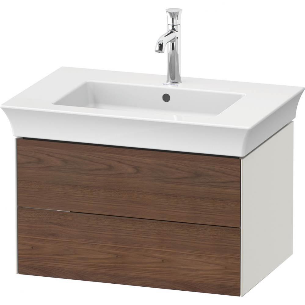 White Tulip Wall-Mounted Vanity Unit American Walnut Solid/Nordic White Satin Matte