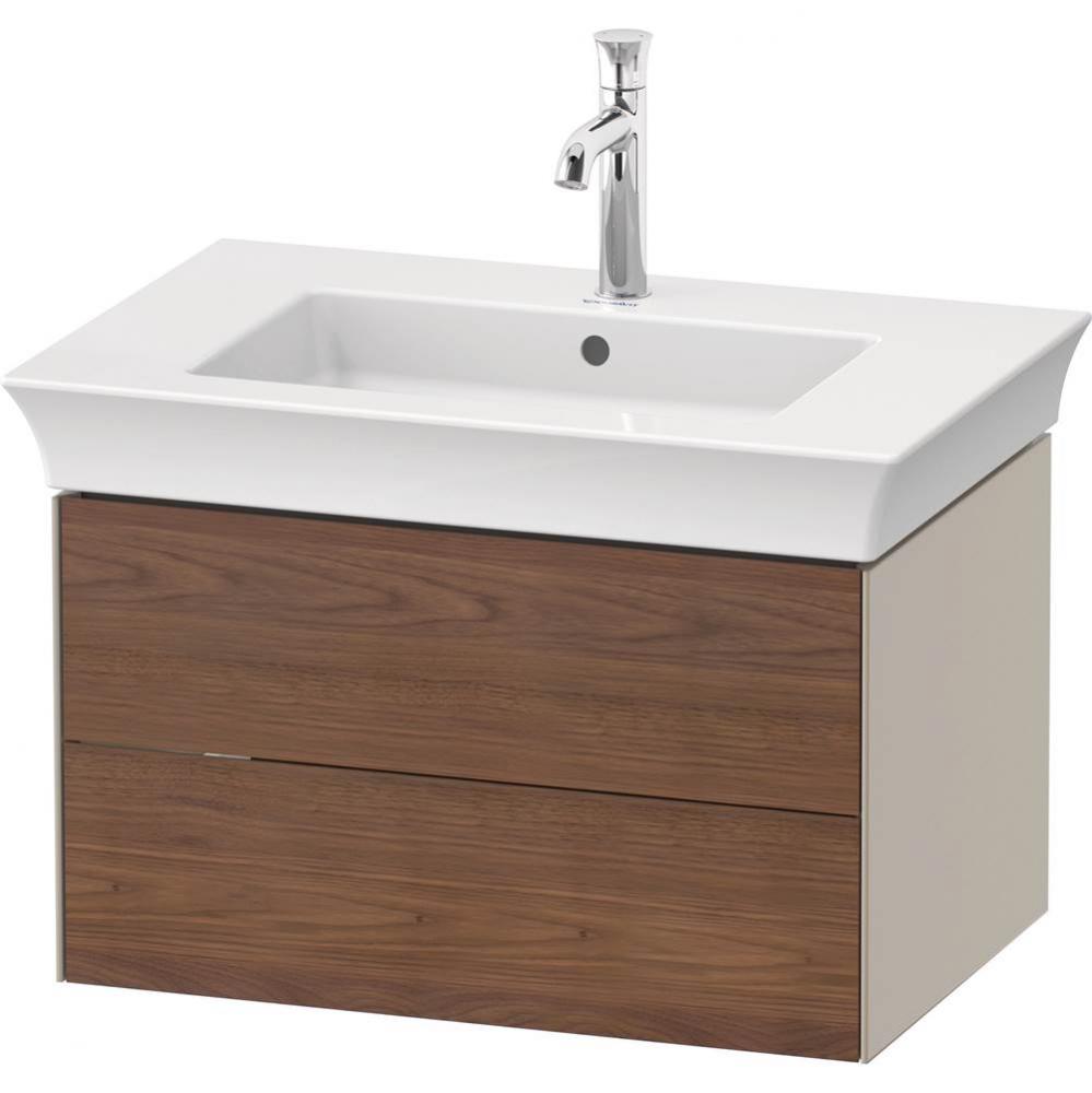 White Tulip Wall-Mounted Vanity Unit American Walnut Solid/Taupe Satin Matte