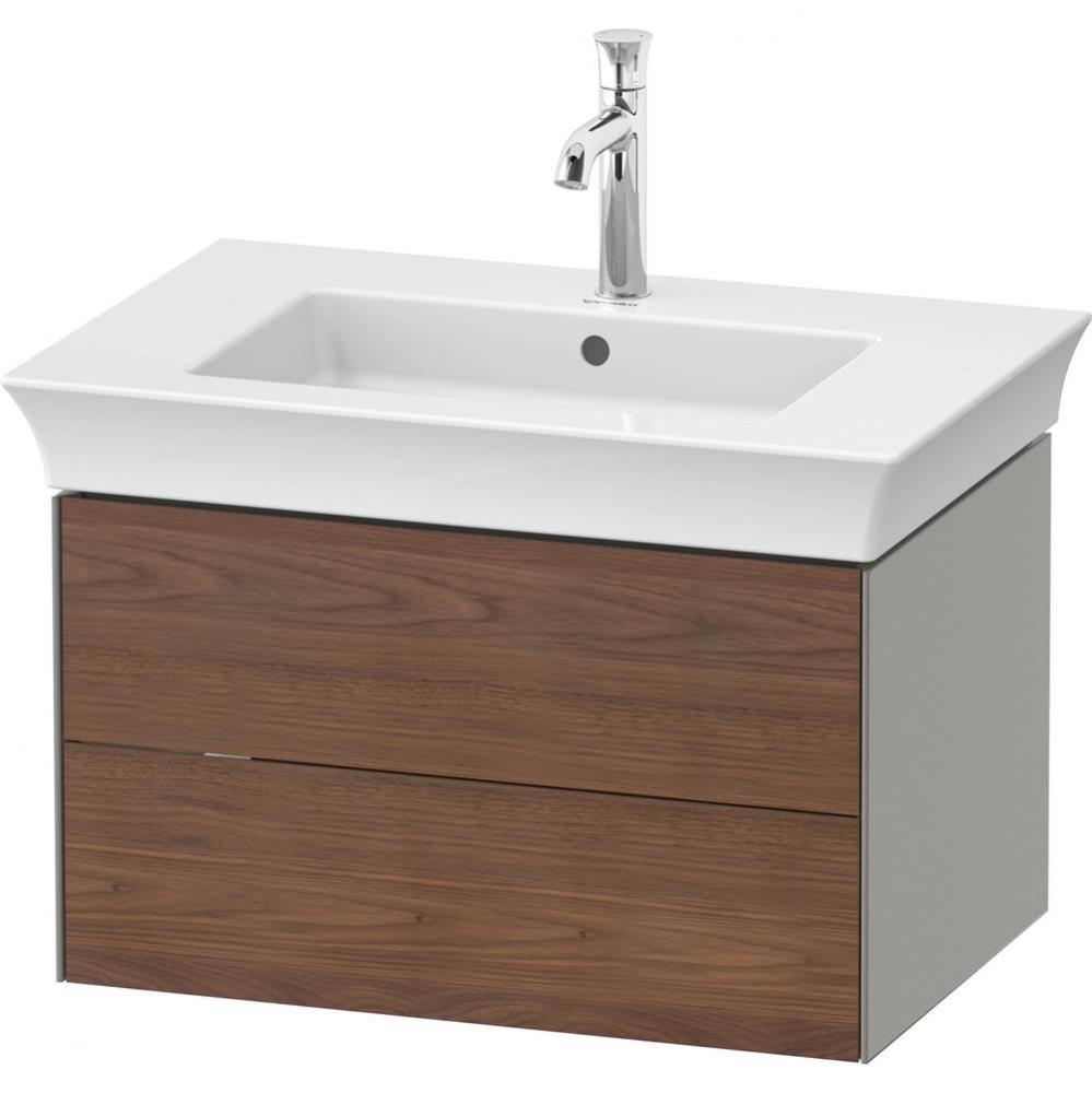 White Tulip Wall-Mounted Vanity Unit American Walnut Solid/Stone Gray Satin Matte