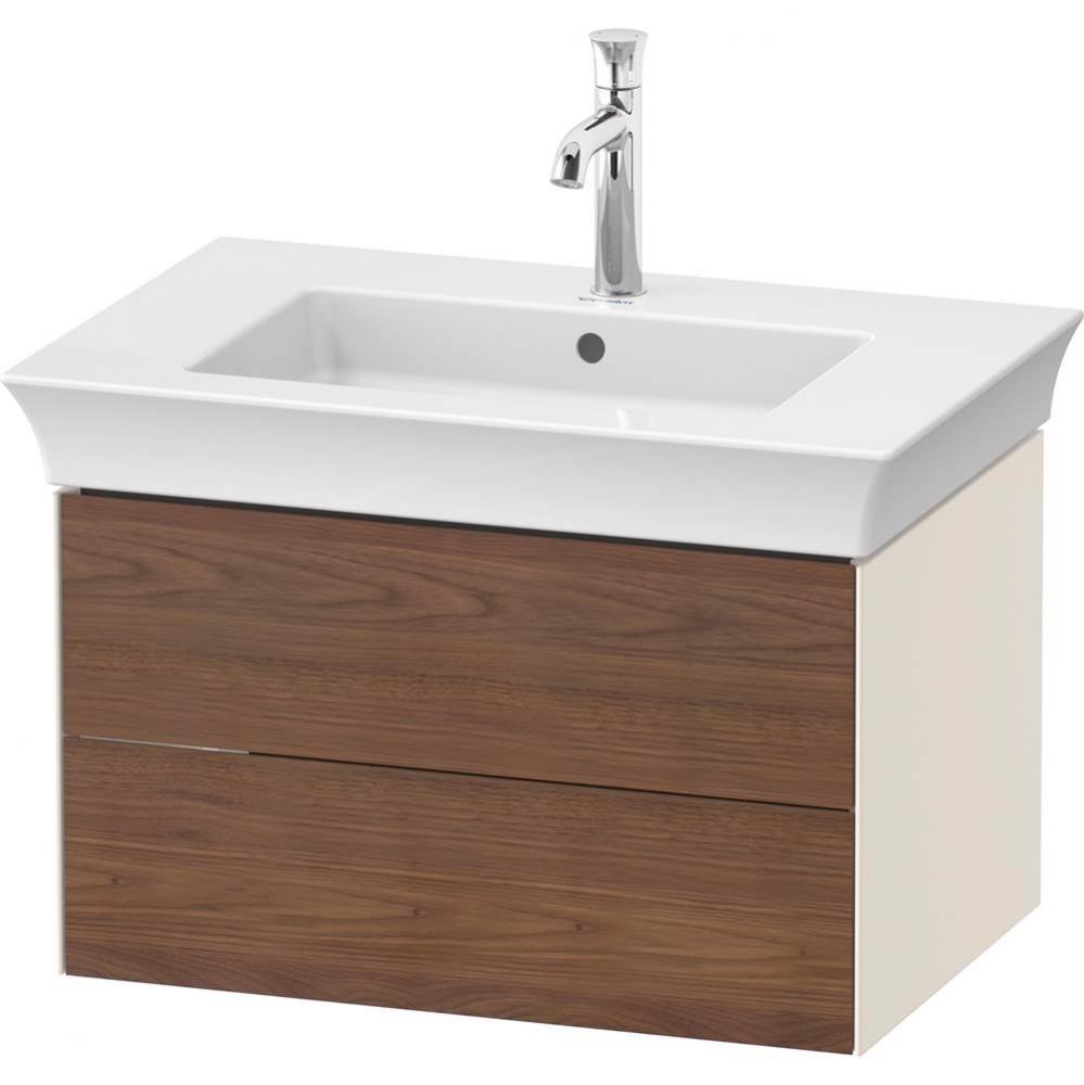 White Tulip Wall-Mounted Vanity Unit American Walnut Solid/Nordic White High Gloss