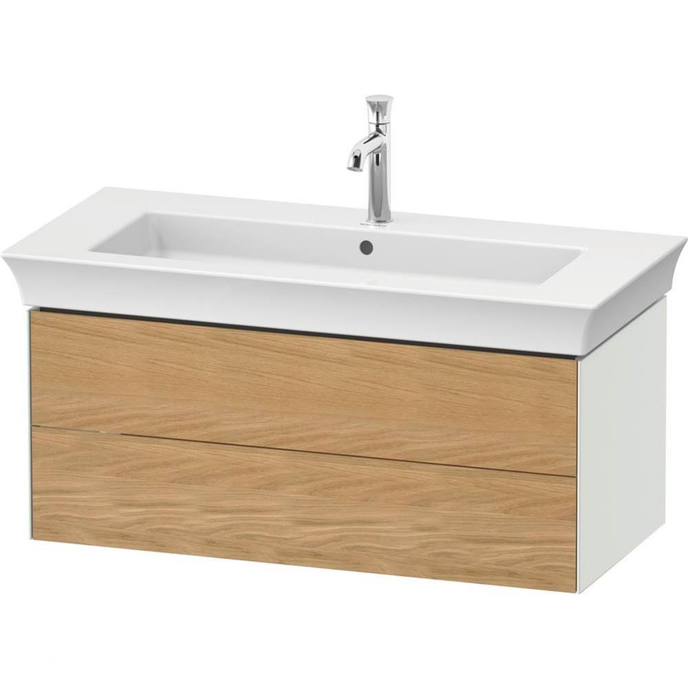 White Tulip Wall-Mounted Vanity Unit Natural Oak Solid/White Satin Matte