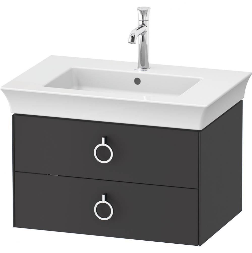 White Tulip Wall-Mounted Vanity Unit Graphite Satin Matte